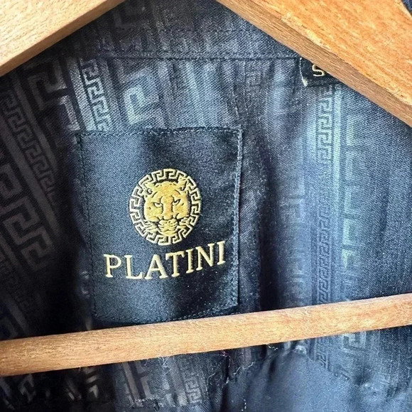 Platini  size small button down black shirt - Picture 3 of 4